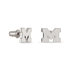 Michigan Block M Stainles Steel Earrings