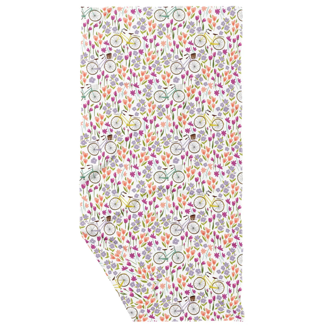 Floral Bikes Recycled Waffle Dish Towel