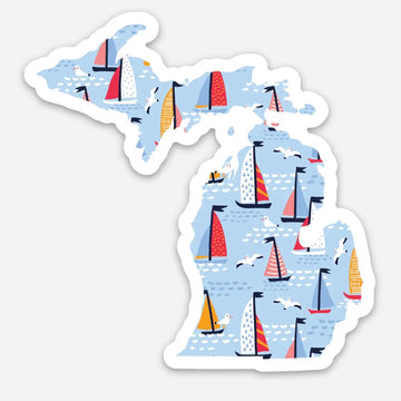 Sail Away Michigan Sticker