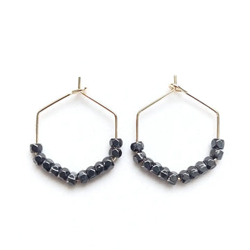 Gunmetal Hexagon Hoops