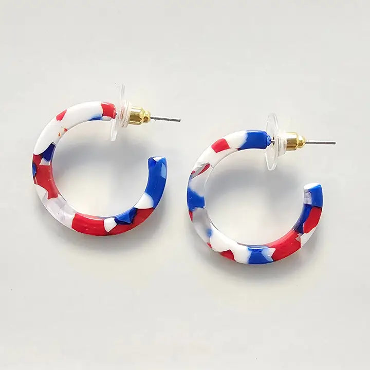 Cam Mini Hoops - Red, White & Blue