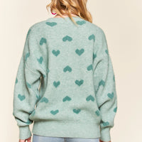 Vintage Sage Sweet Heart Sweater