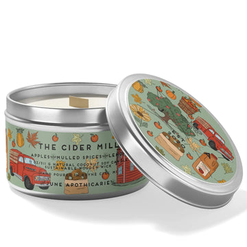 The Cider Mill Wooden Wick 11 oz Tin Candle
