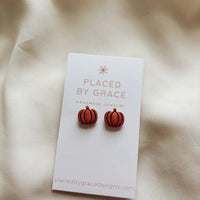 Placed by Grace Designs | Pumpkin Stud Earrings