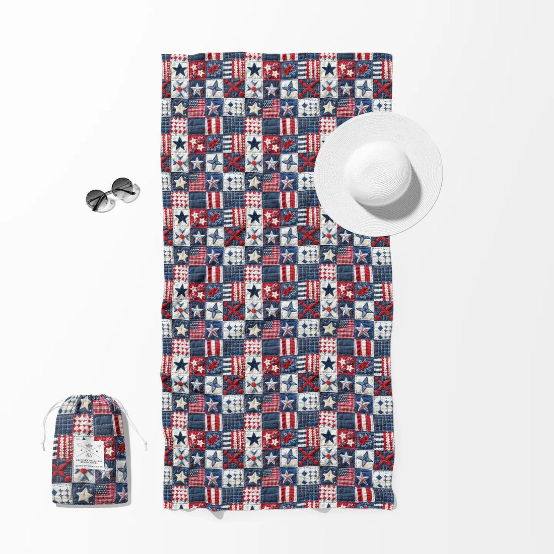 USA Quilt Double Sided Quick Dry Beach Towel