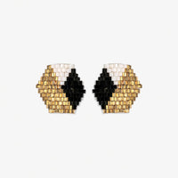 Casey Hexagon Post Beaded Earrings