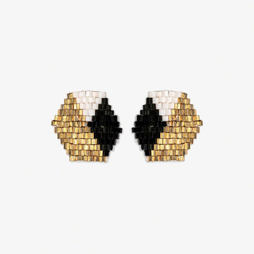 Casey Hexagon Post Beaded Earrings