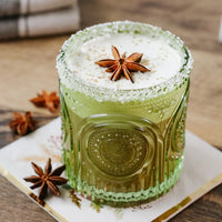 Ribbed Retro Arch Floral Drinking Glass