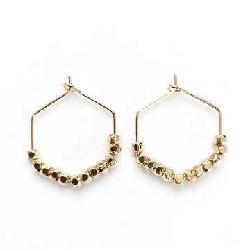 Gold Hexagon Hoops