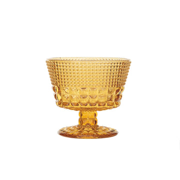 Amber Embossed Stemmed Coupe Glass