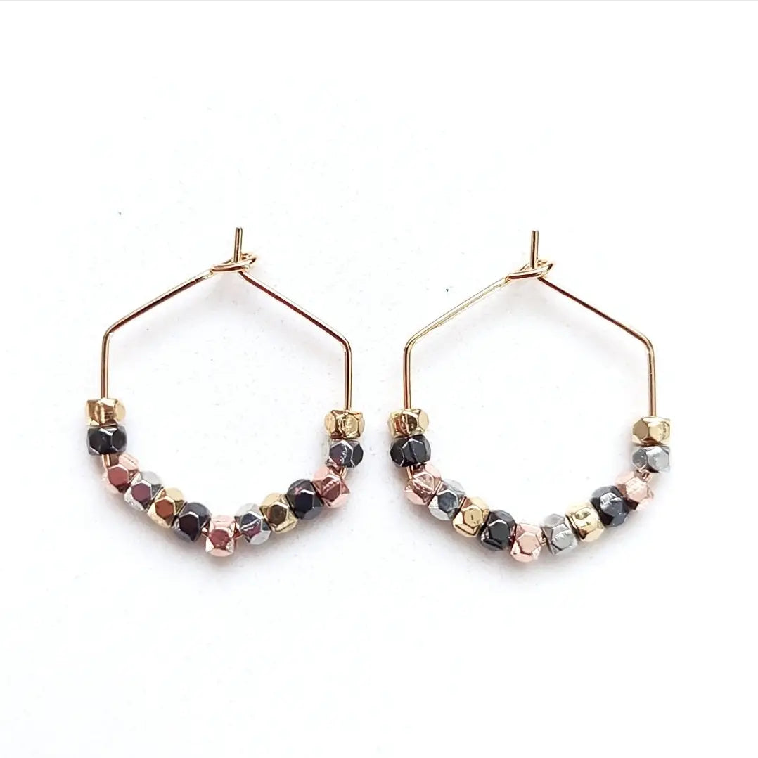 Multi-Colored Hexagon Hoops