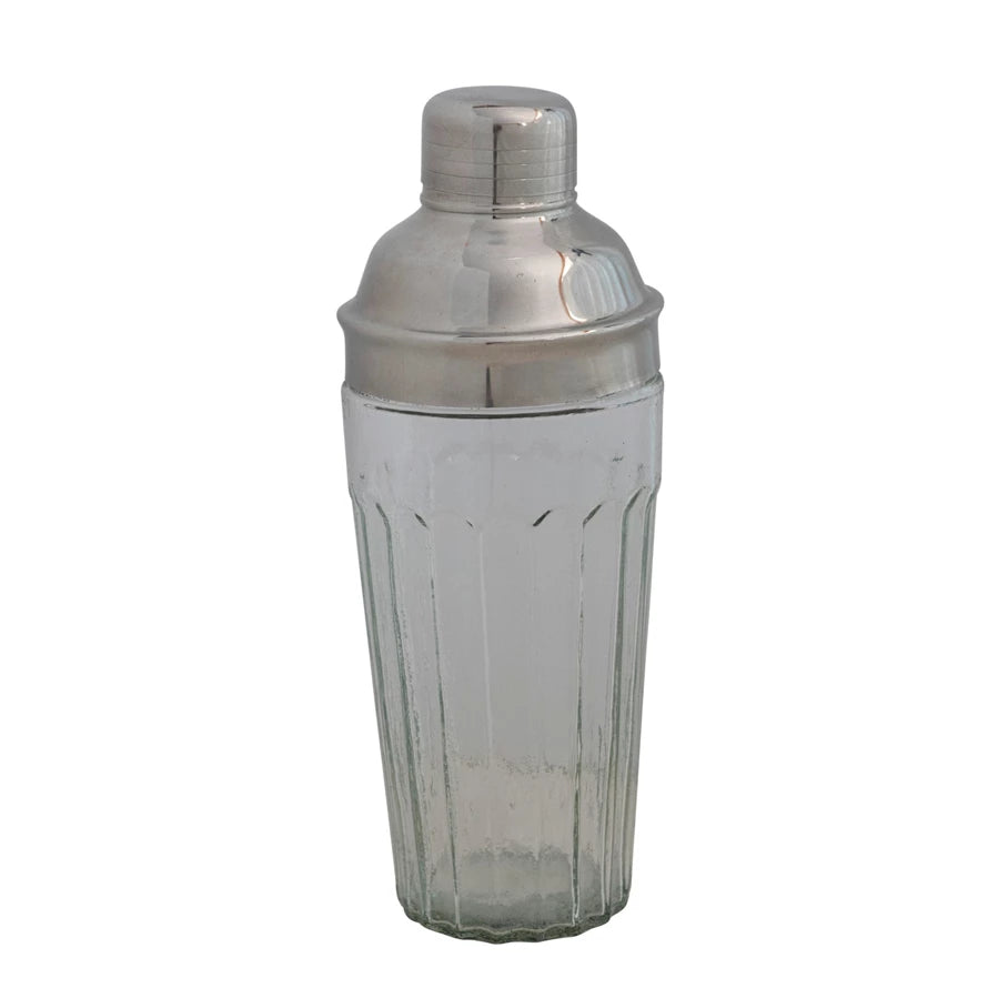 Glass Cocktail Shaker w/ Stainless Steel Top In Stock