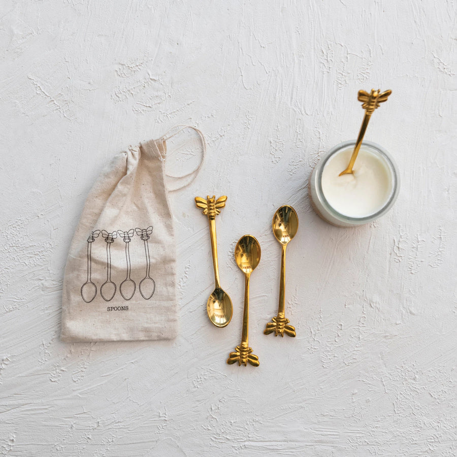 Brass Spoon with Bee