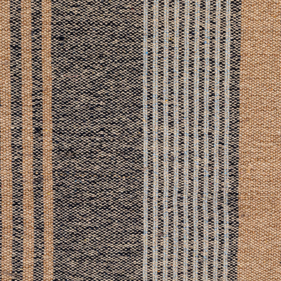 Light Blue Striped Cotton Blend Throw