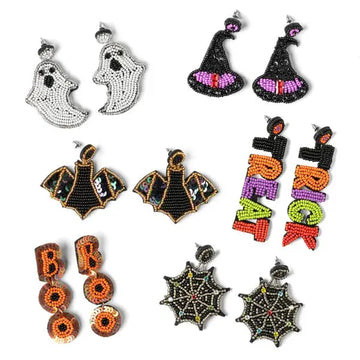 Halloween Spooky Season Beaded Earrings