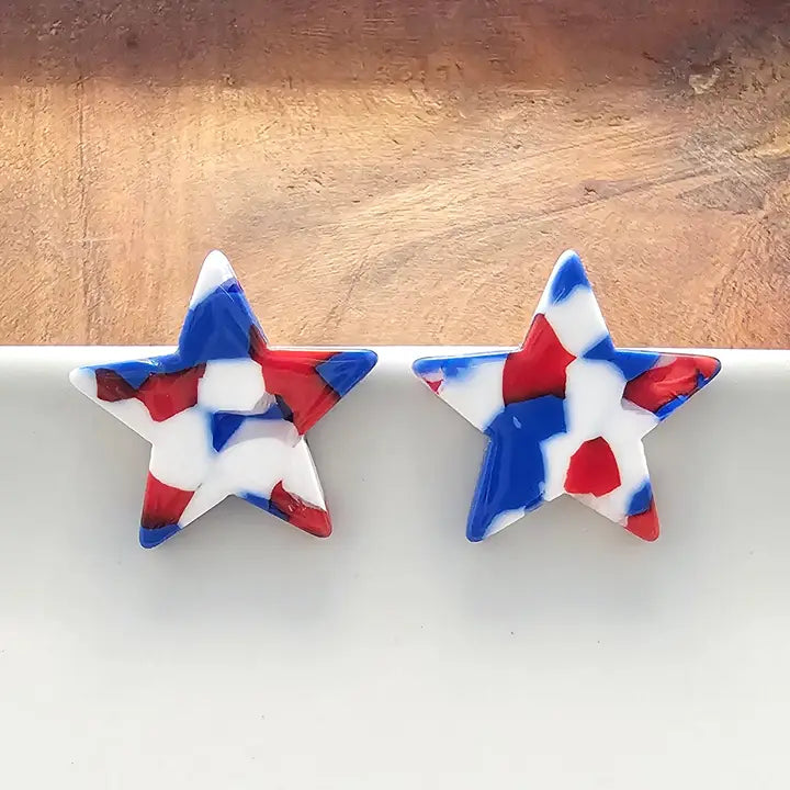 Liberty Star Studs - Red, White & Blue