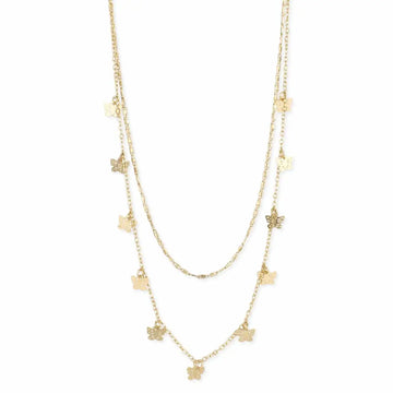 Butterfly Charms Gold Layer Necklace
