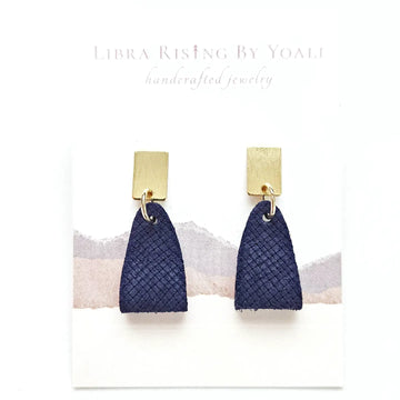 Liz in Navy Blue Embossed Leather