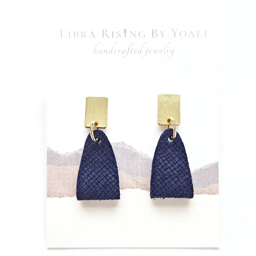 Liz in Navy Blue Embossed Leather