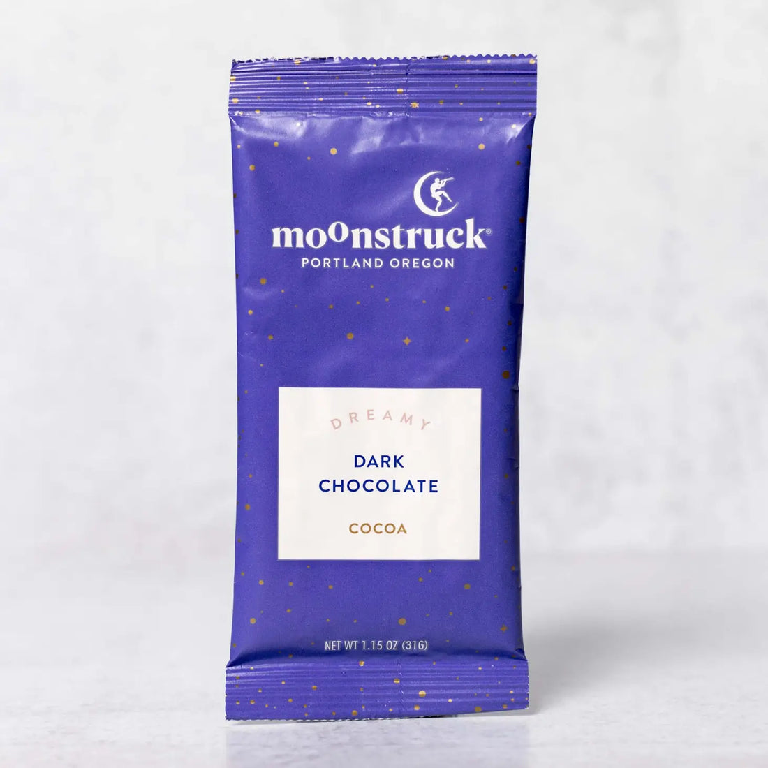Moonstruck Chocolate Co. | Dreamy: Dark Chocolate Hot Cocoa Single Serving Pouch