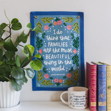 Families Little Women Embroidered Canvas Banner