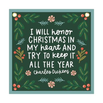 Christmas in My Heart Embroidered Canvas Banner