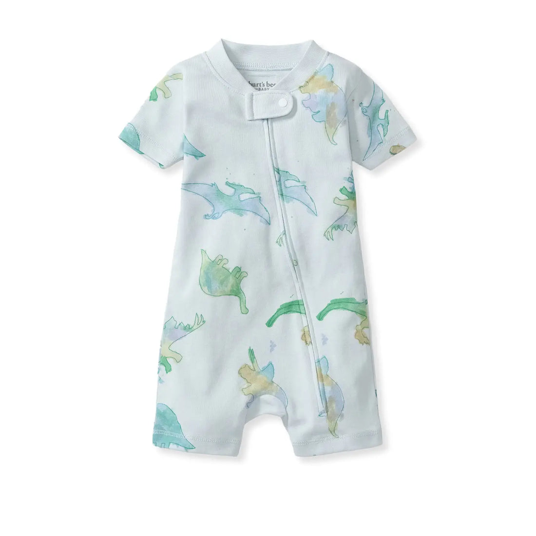 Watercolor Dinos Organic Baby Sleeper Romper