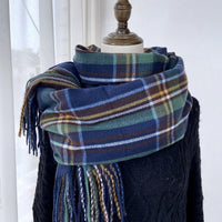 Plaid Vintage Tassel Shawl