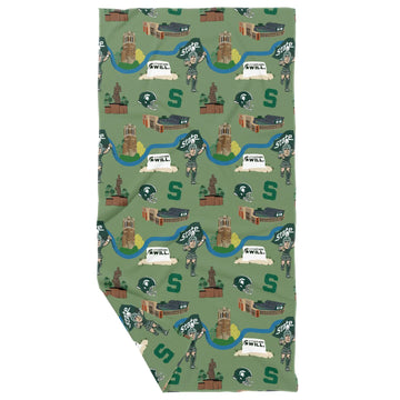 Michigan State University Double Sided Waffle Recycled Dish Towel