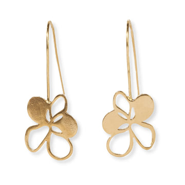 Flora Blossom Threader Earrings Brass