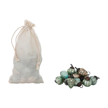 Embossed Mercury Glass Ornaments