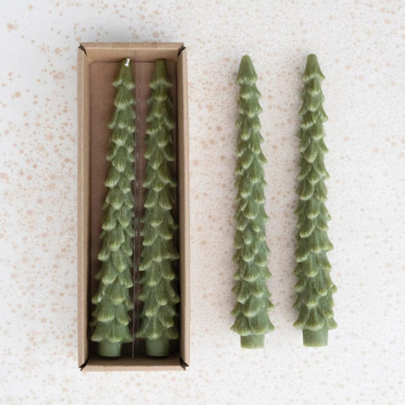 Light Green Tree Taper Candle