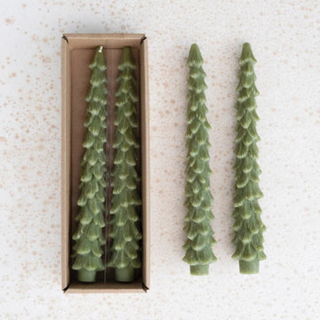 Light Green Tree Taper Candle
