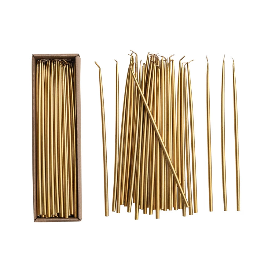 Gold Thin Taper Candles