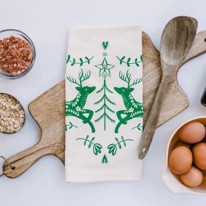 Christmas Deer Tea Towel
