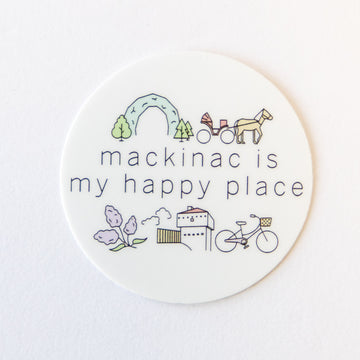 Mackinac Is My Happy Place Icon Sticker | The Happy Collection