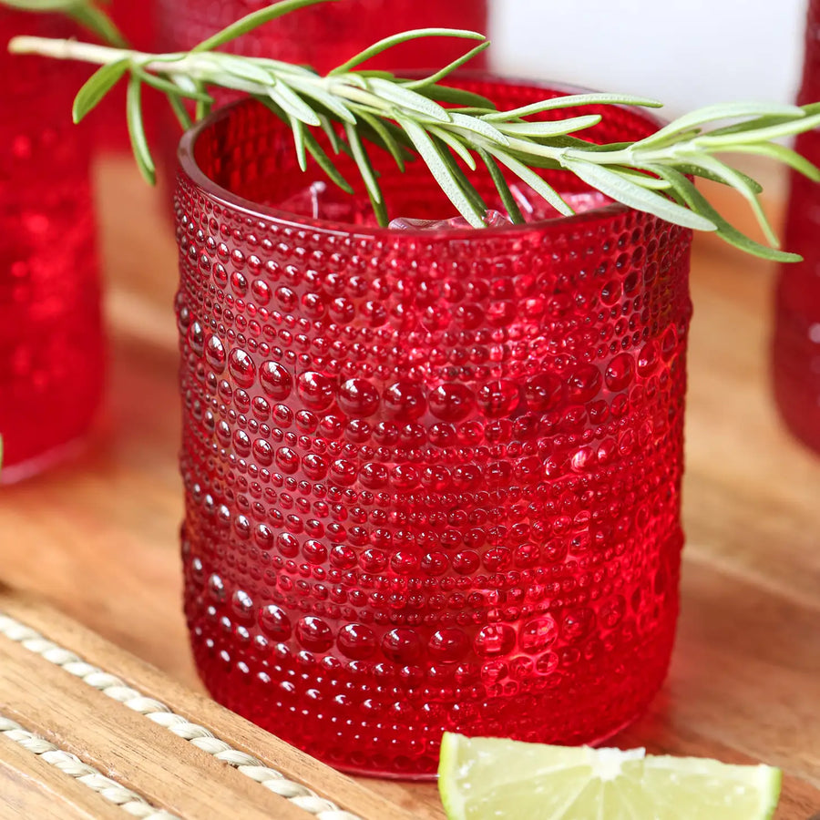 Beaded Old Fashion Drinking Glasses