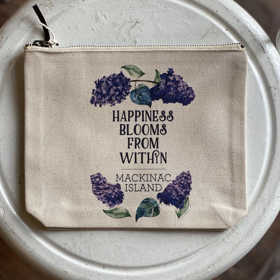 Happiness Blooms Lilac Zippered Pouch