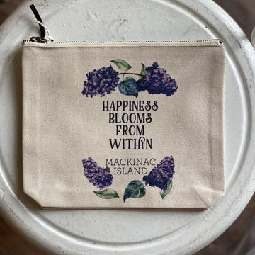Happiness Blooms Lilac Zippered Pouch