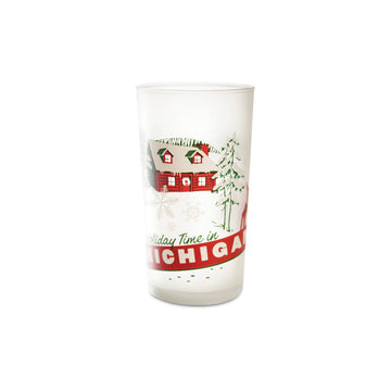Holiday "Greetings from Michigan" Frosted Glass