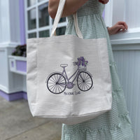Lilac Bicycle Tote I Red Cabin Studio