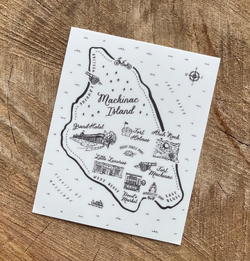 Mackinac Map Sticker