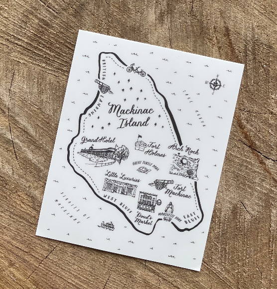 Mackinac Map Sticker