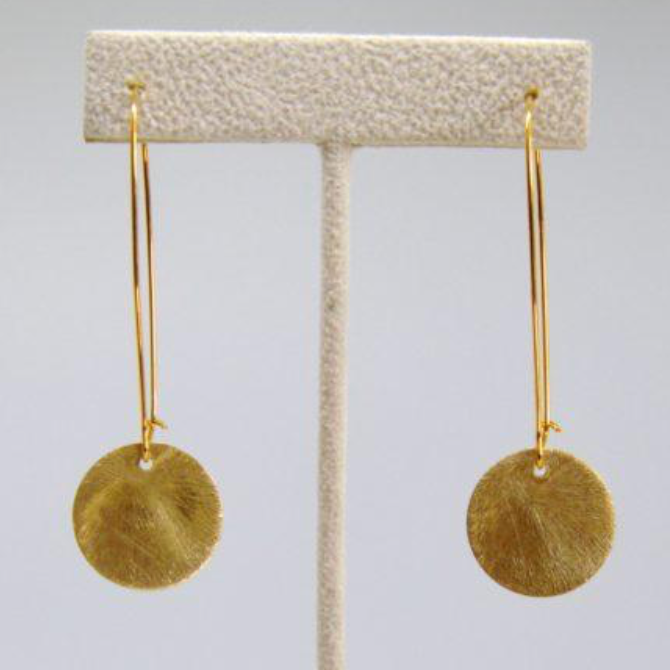 Gold Disc Dangle Earrings | Millie B Designs