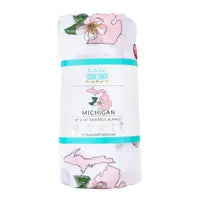 Floral Michigan Baby Swaddle Blanket